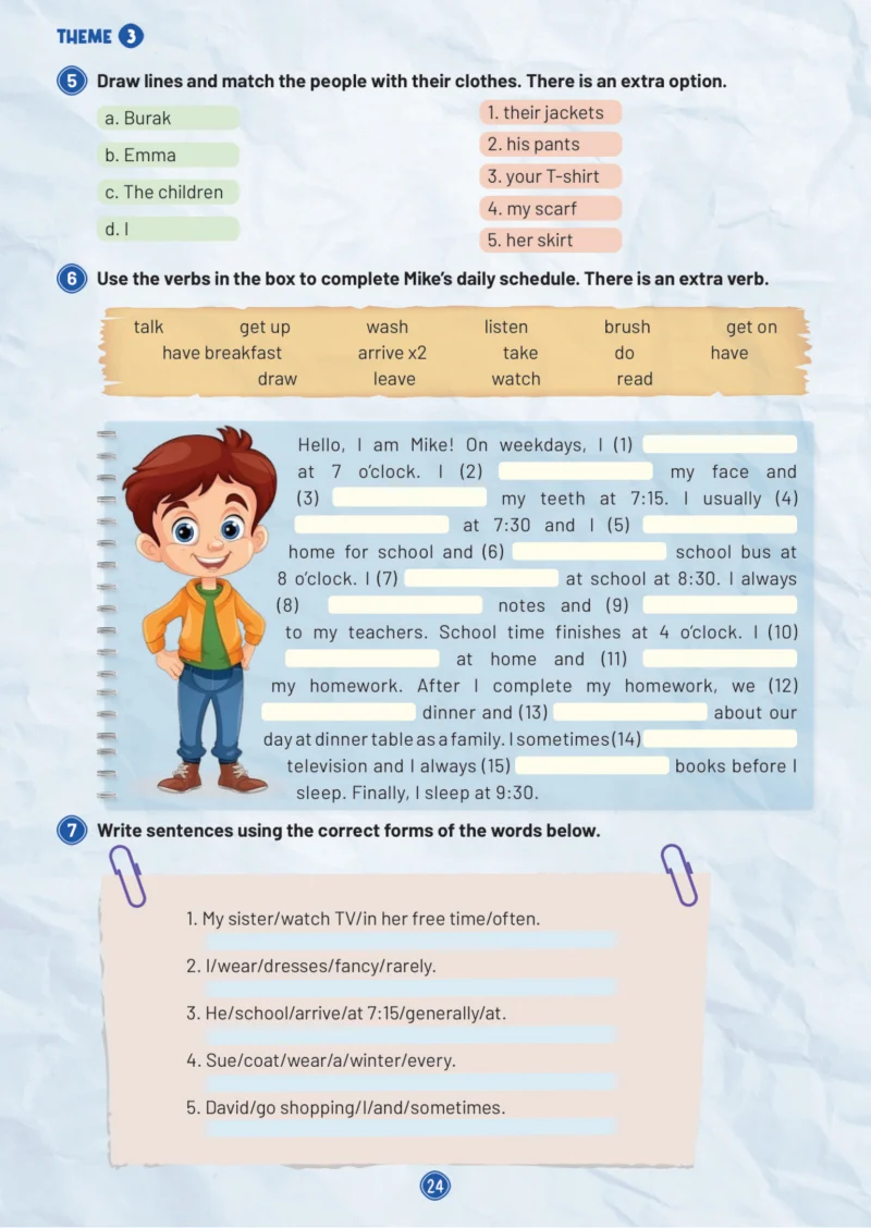5. Sınıf İngilizce Ders Kitabı Cevapları Meb Yayınları Çalışma Kitabı Sayfa 24