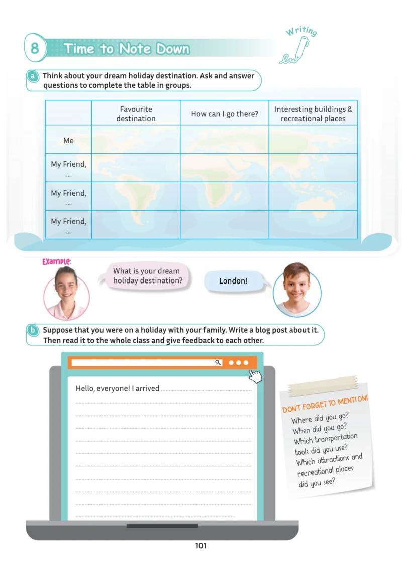 5. Sınıf İngilizce Ders Kitabı Cevapları Meb Yayınları Multi English 1 . Kitap Sayfa 101