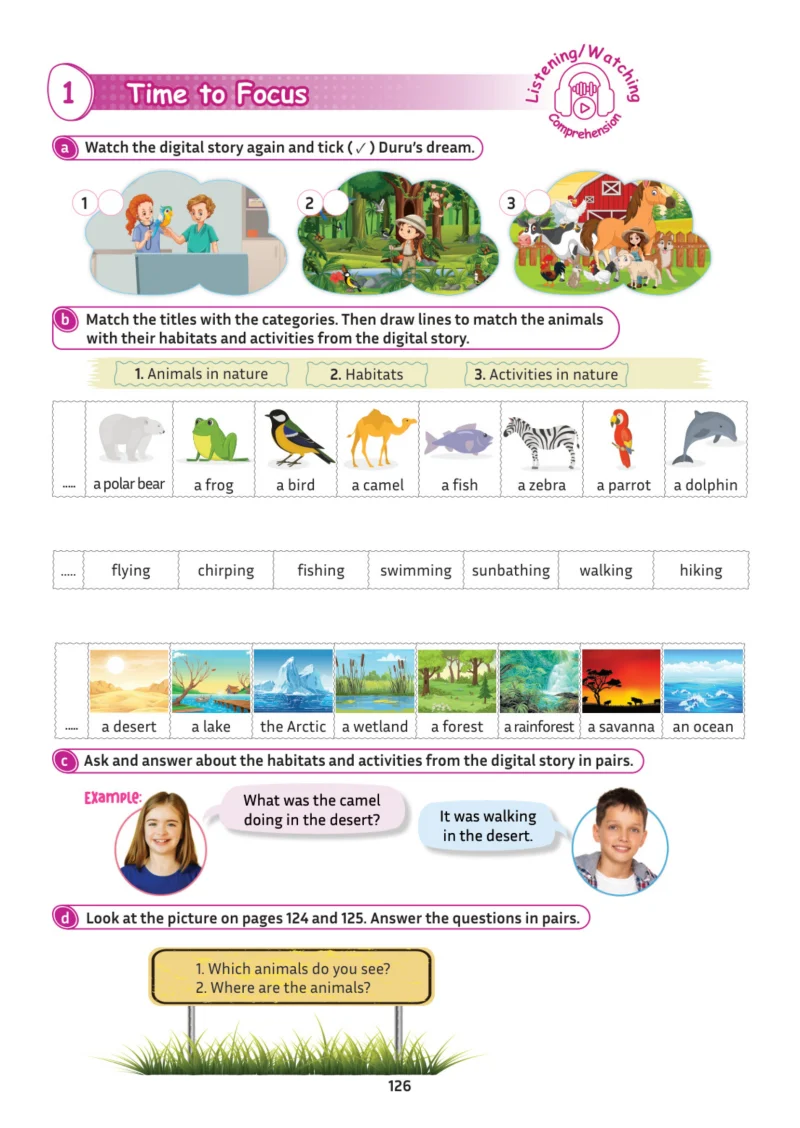 5. Sınıf İngilizce Ders Kitabı Cevapları Meb Yayınları Multi English 1 . Kitap Sayfa 126