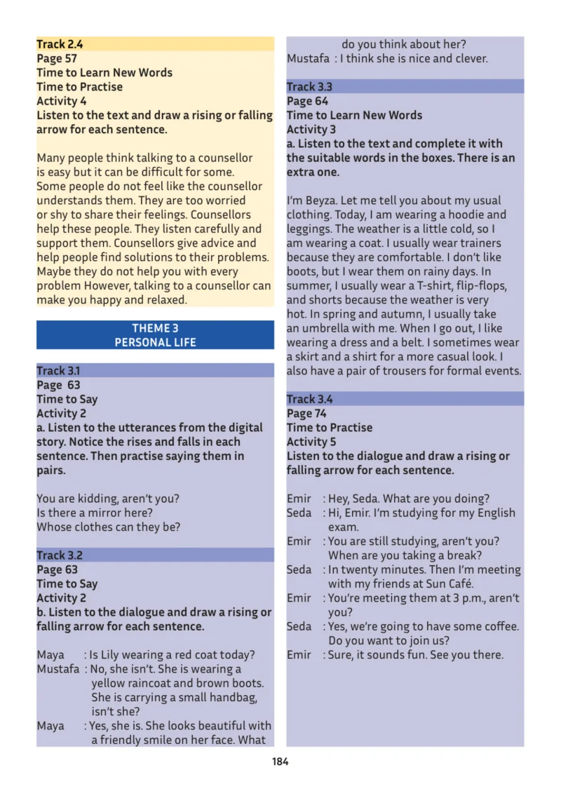 5. Sınıf İngilizce Ders Kitabı Cevapları Meb Yayınları Multi English 1 . Kitap Sayfa 184