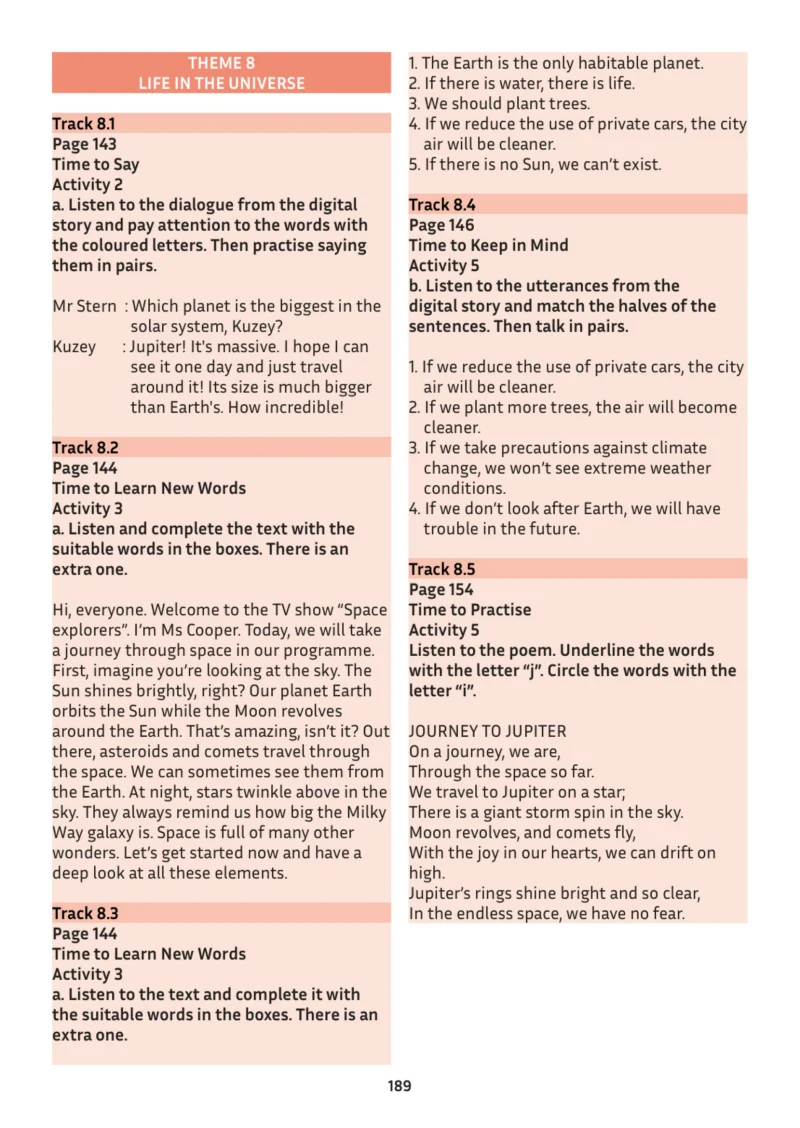 5. Sınıf İngilizce Ders Kitabı Cevapları Meb Yayınları Multi English 1 . Kitap Sayfa 189