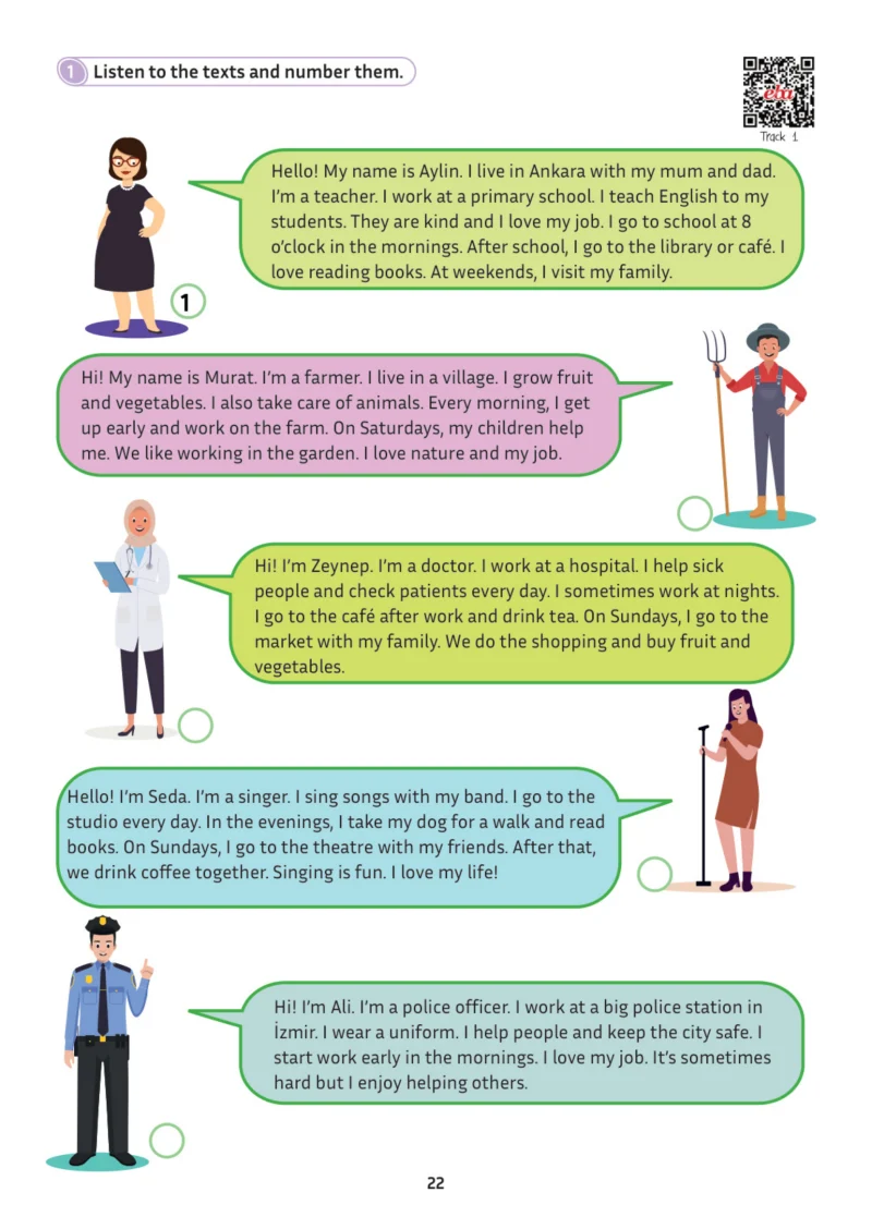 5. Sınıf İngilizce Ders Kitabı Cevapları Meb Yayınları Multi English 1 . Kitap Sayfa 22