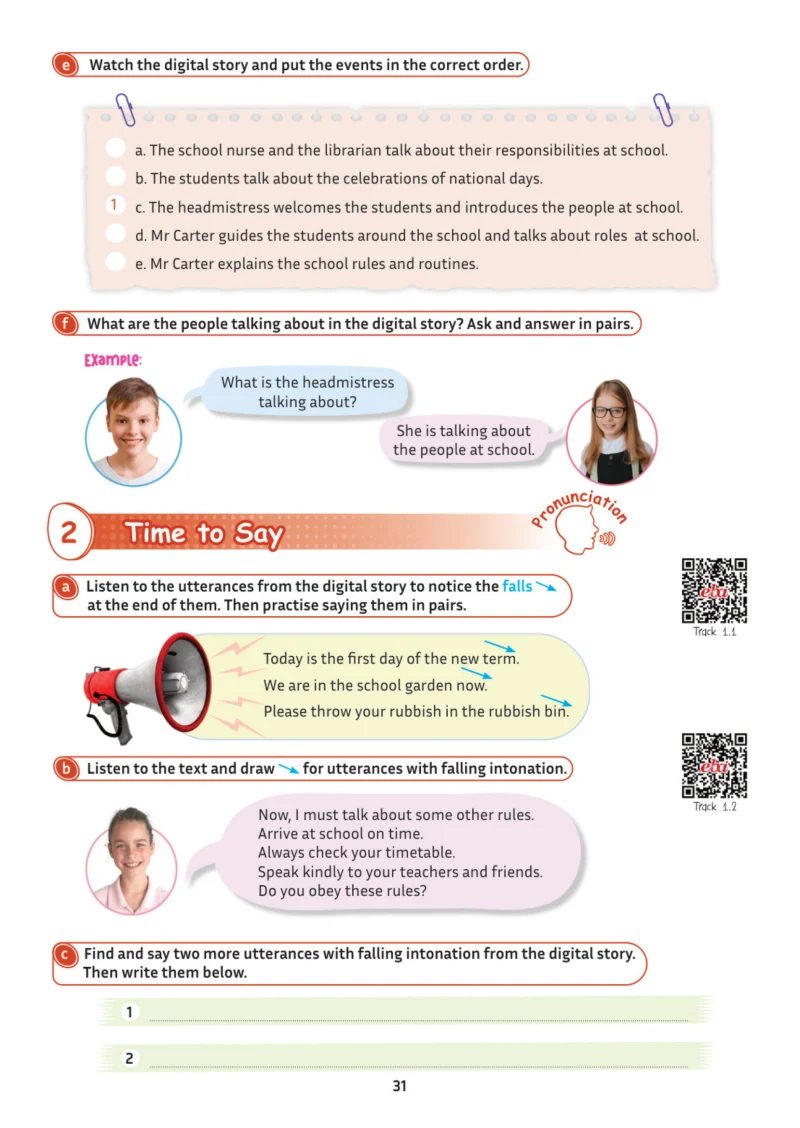 5. Sınıf İngilizce Ders Kitabı Cevapları Meb Yayınları Multi English 1 . Kitap Sayfa 31