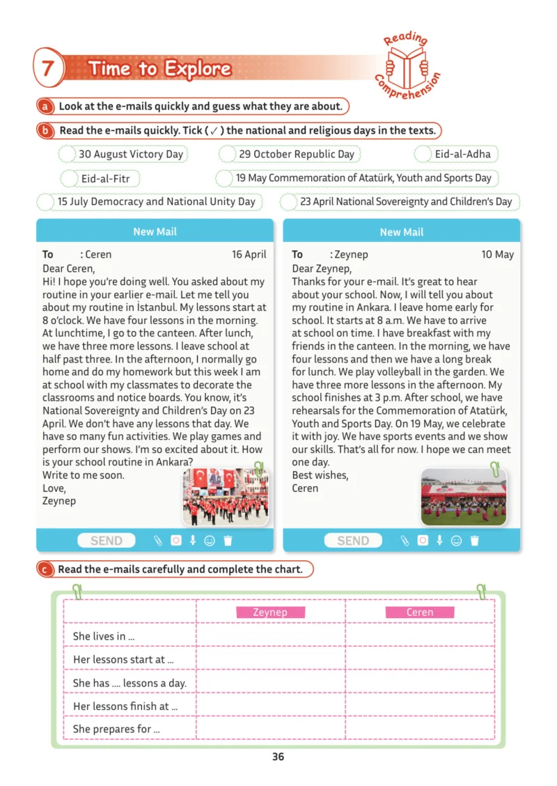 5. Sınıf İngilizce Ders Kitabı Cevapları Meb Yayınları Multi English 1 . Kitap Sayfa 36