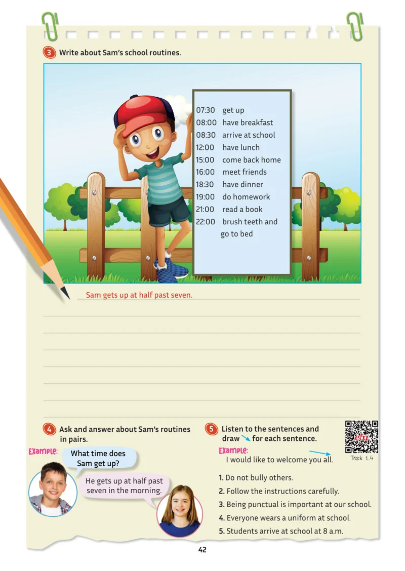 5. Sınıf İngilizce Ders Kitabı Cevapları Meb Yayınları Multi English 1 . Kitap Sayfa 42