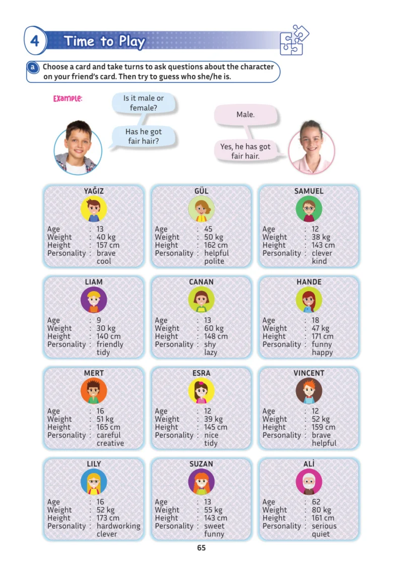 5. Sınıf İngilizce Ders Kitabı Cevapları Meb Yayınları Multi English 1 . Kitap Sayfa 65