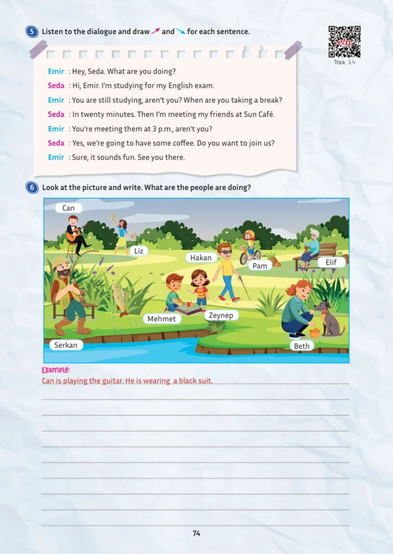 5. Sınıf İngilizce Ders Kitabı Cevapları Meb Yayınları Multi English 1 . Kitap Sayfa 74
