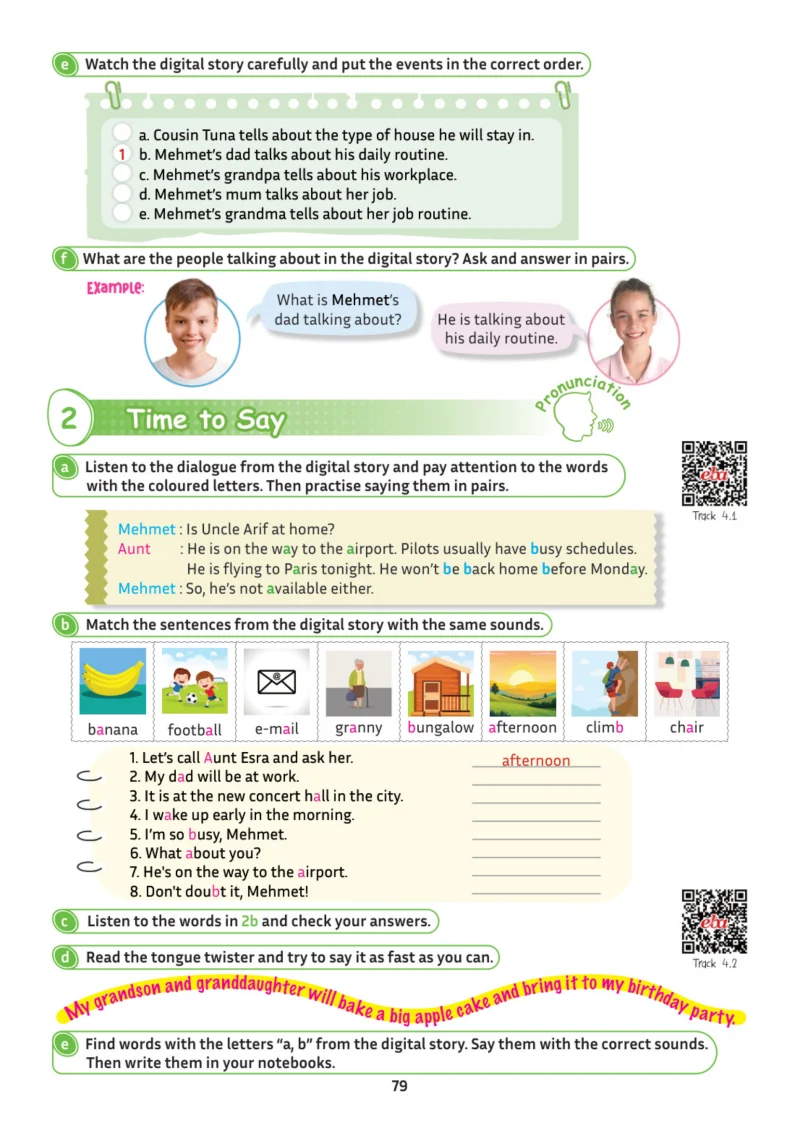 5. Sınıf İngilizce Ders Kitabı Cevapları Meb Yayınları Multi English 1 . Kitap Sayfa 79