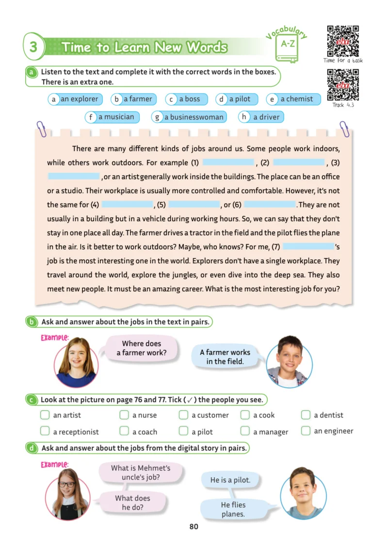 5. Sınıf İngilizce Ders Kitabı Cevapları Meb Yayınları Multi English 1 . Kitap Sayfa 80