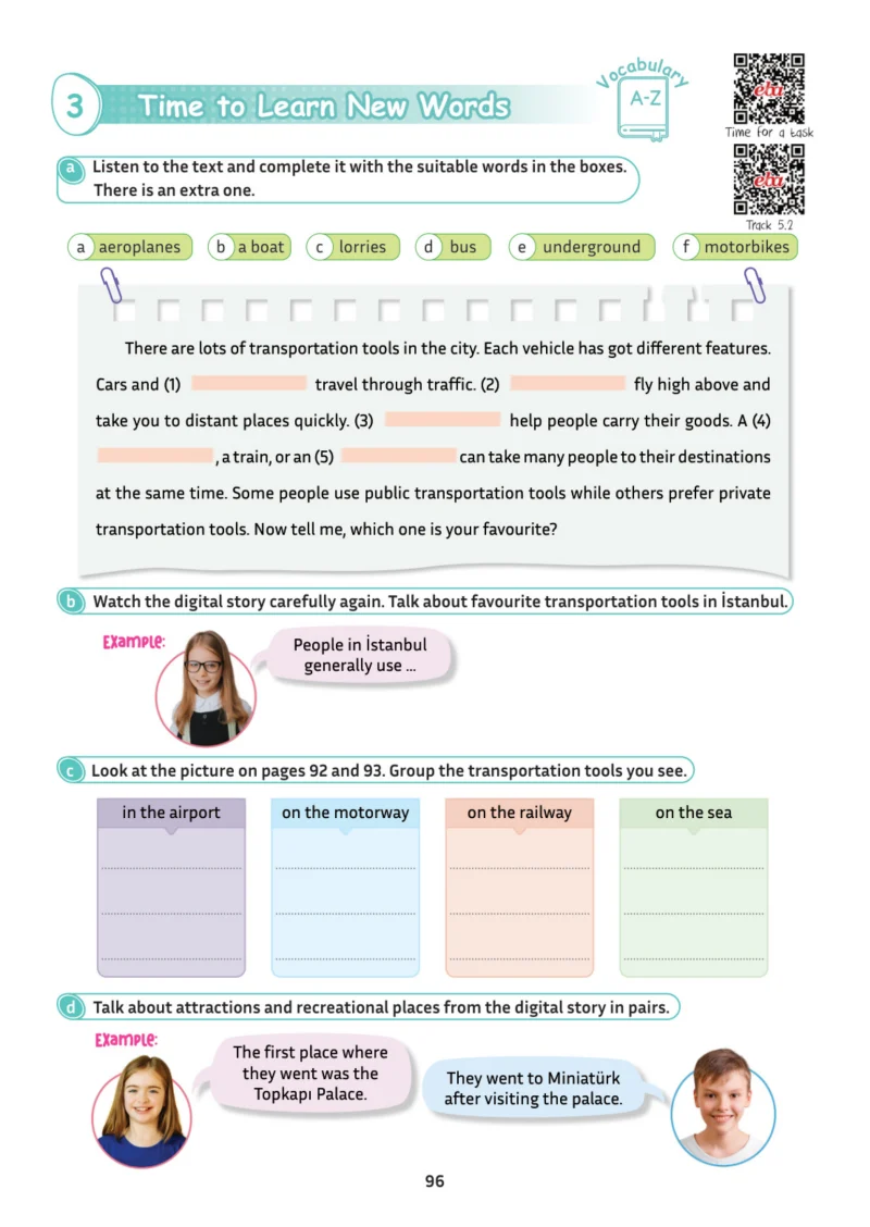 5. Sınıf İngilizce Ders Kitabı Cevapları Meb Yayınları Multi English 1 . Kitap Sayfa 96