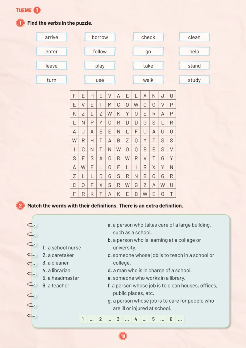 5. Sınıf İngilizce Ders Kitabı Cevapları Meb Yayınları Work Book 1. Kitap Sayfa 10