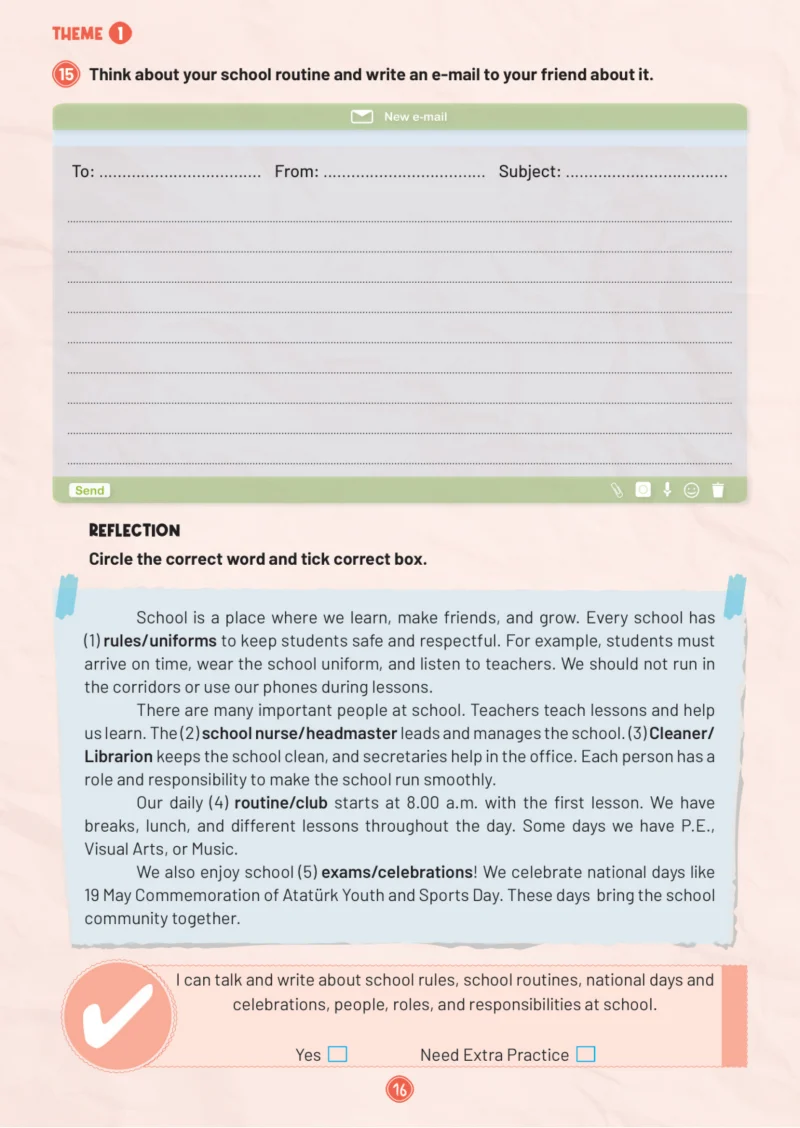 5. Sınıf İngilizce Ders Kitabı Cevapları Meb Yayınları Work Book 1. Kitap Sayfa 16