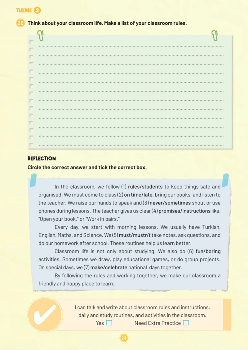 5. Sınıf İngilizce Ders Kitabı Cevapları Meb Yayınları Work Book 1. Kitap Sayfa 24