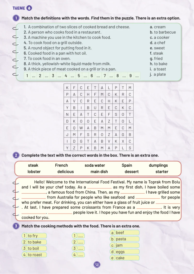 5. Sınıf İngilizce Ders Kitabı Cevapları Meb Yayınları Work Book 1. Kitap Sayfa 50