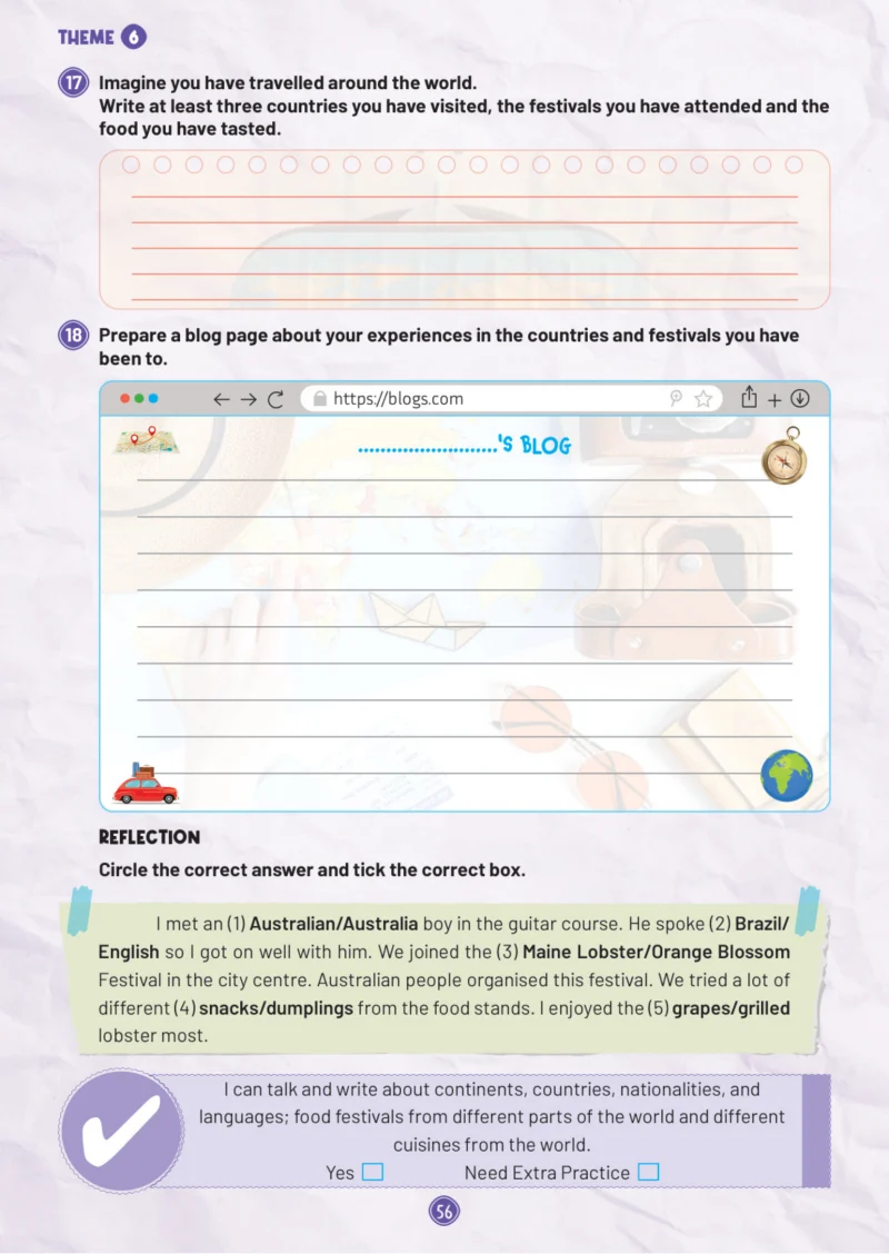 5. Sınıf İngilizce Ders Kitabı Cevapları Meb Yayınları Work Book 1. Kitap Sayfa 56