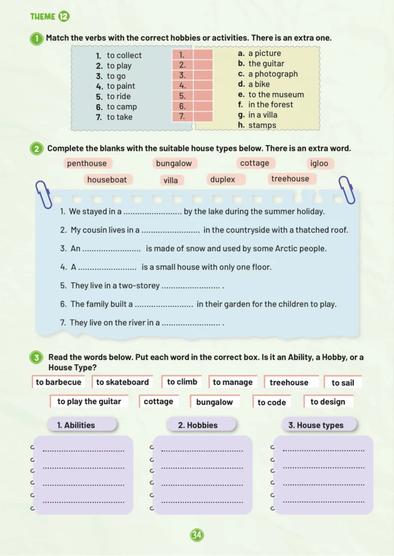 5. Sınıf İngilizce Ders Kitabı Cevapları Meb Yayınları Work Book 2. Kitap Sayfa 34