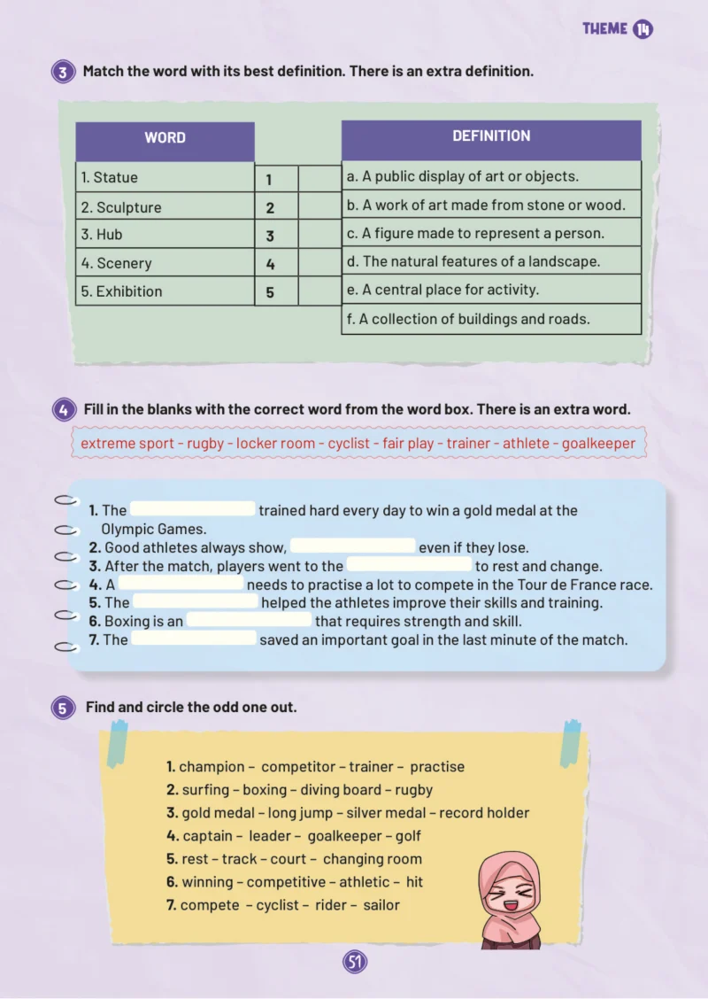 5. Sınıf İngilizce Ders Kitabı Cevapları Meb Yayınları Work Book 2. Kitap Sayfa 51