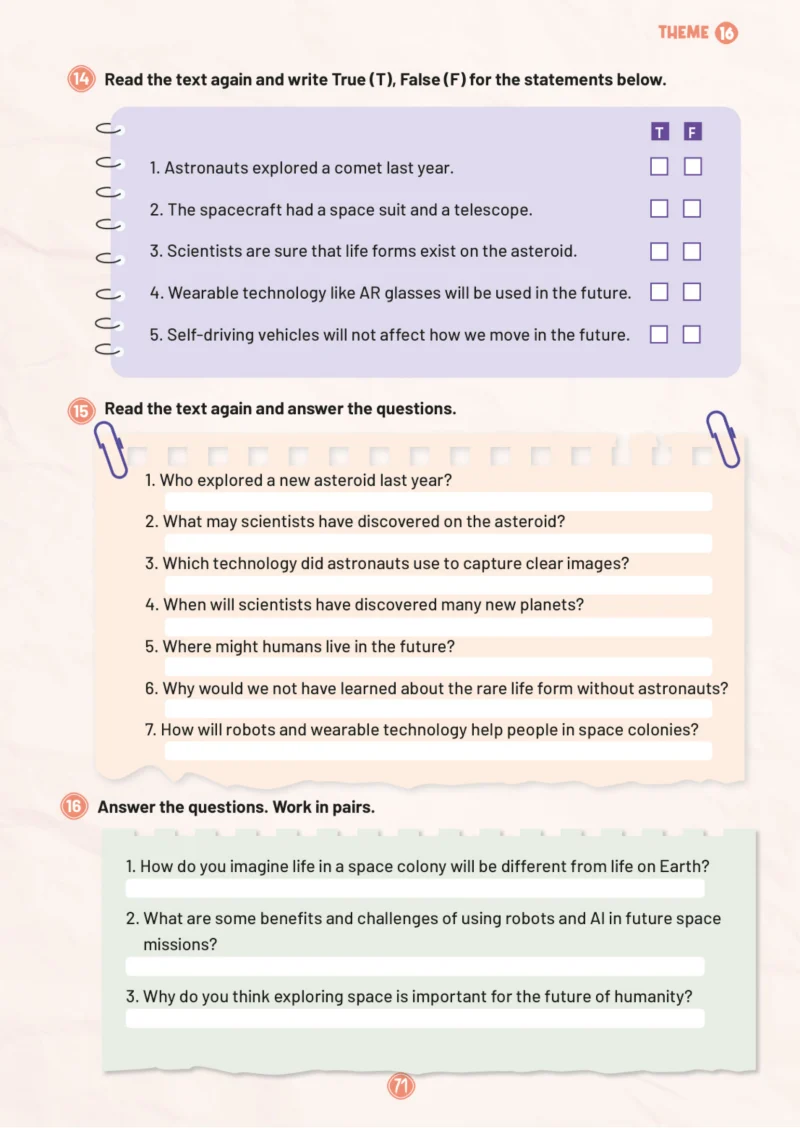 5. Sınıf İngilizce Ders Kitabı Cevapları Meb Yayınları Work Book 2. Kitap Sayfa 71