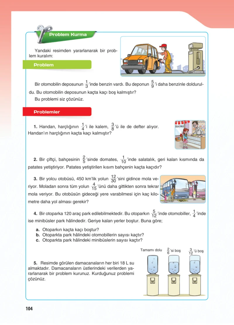 5. Sınıf Matematik Ders Kitabı Cevapları Koza Yayınları Sayfa 104