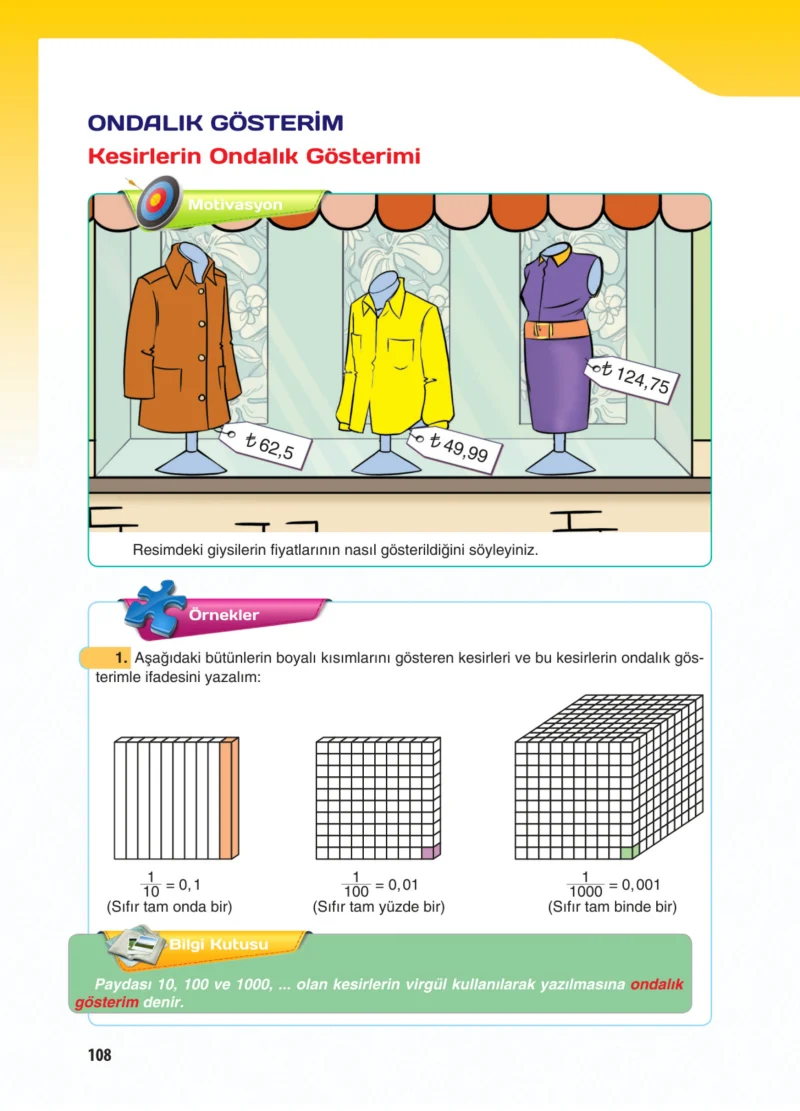 5. Sınıf Matematik Ders Kitabı Cevapları Koza Yayınları Sayfa 108