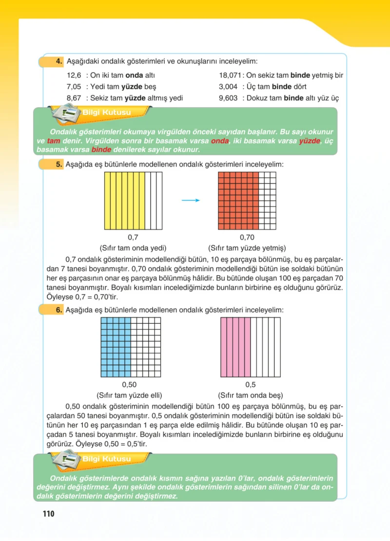 5. Sınıf Matematik Ders Kitabı Cevapları Koza Yayınları Sayfa 110