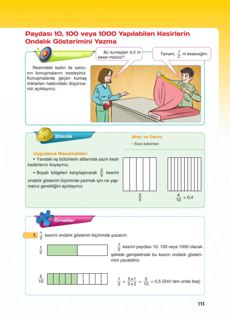 5. Sınıf Matematik Ders Kitabı Cevapları Koza Yayınları Sayfa 115