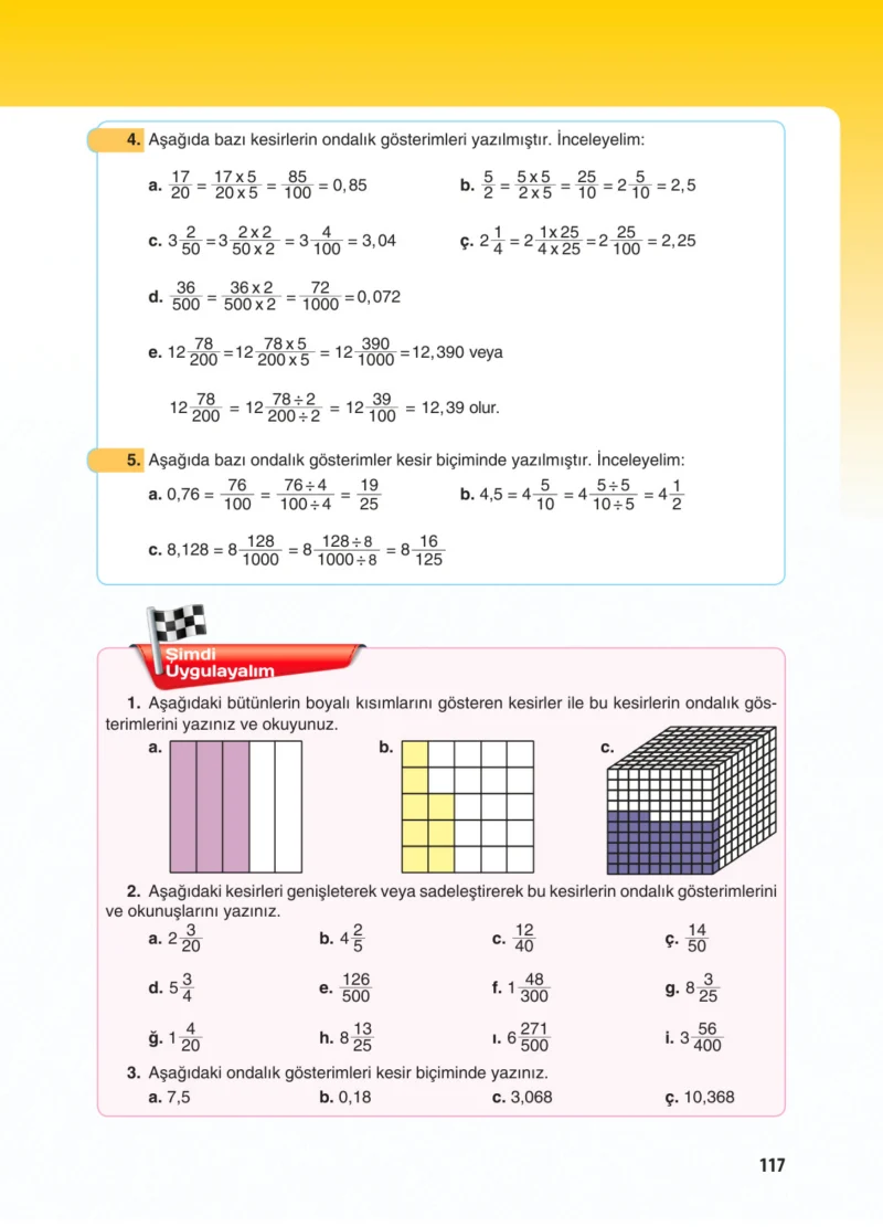 5. Sınıf Matematik Ders Kitabı Cevapları Koza Yayınları Sayfa 117