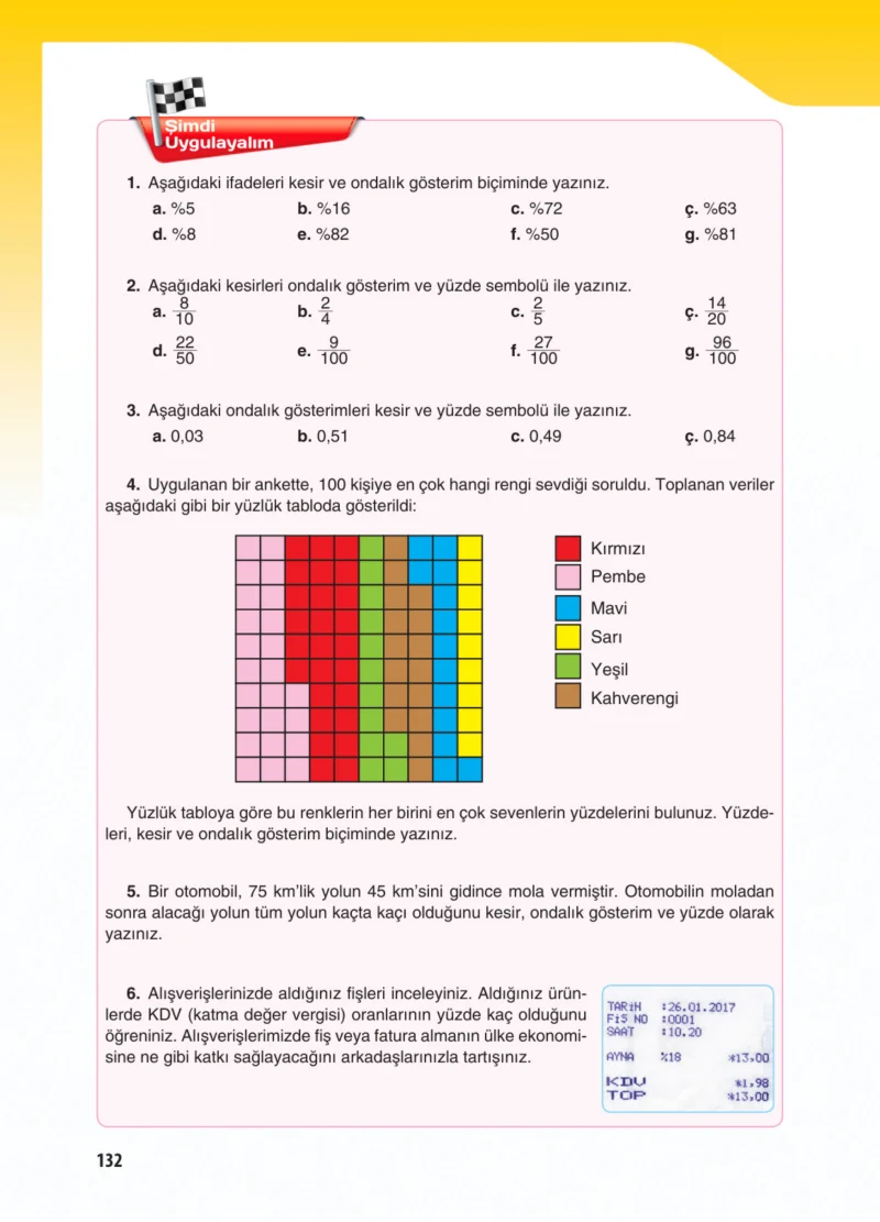 5. Sınıf Matematik Ders Kitabı Cevapları Koza Yayınları Sayfa 132