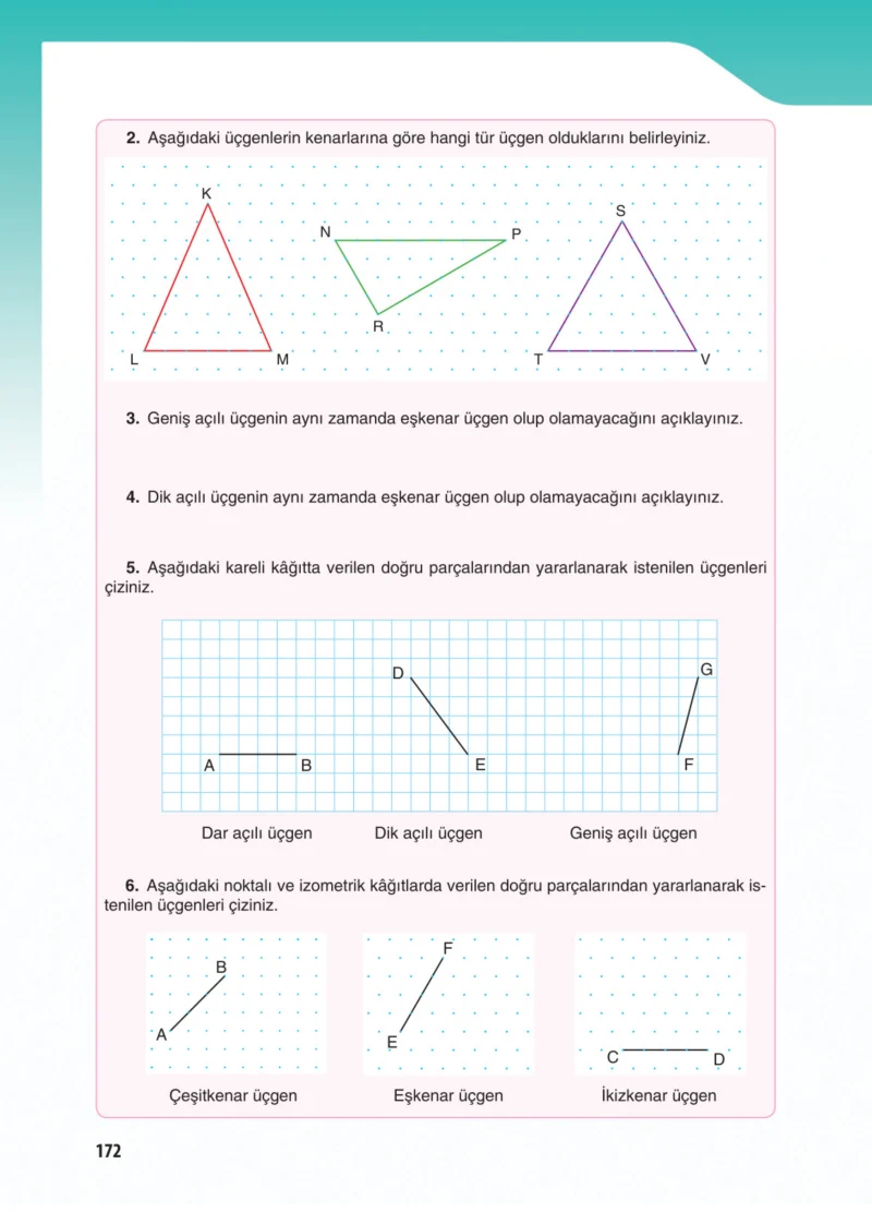 5. Sınıf Matematik Ders Kitabı Cevapları Koza Yayınları Sayfa 172