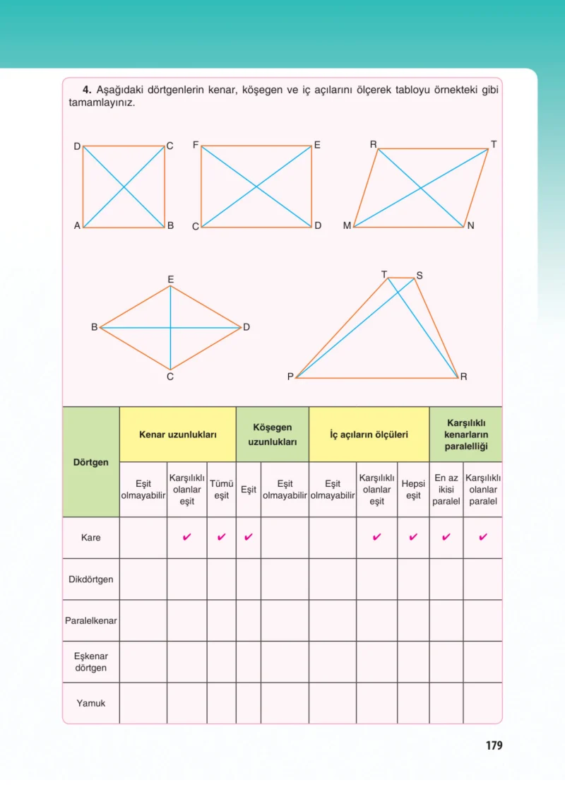 5. Sınıf Matematik Ders Kitabı Cevapları Koza Yayınları Sayfa 179