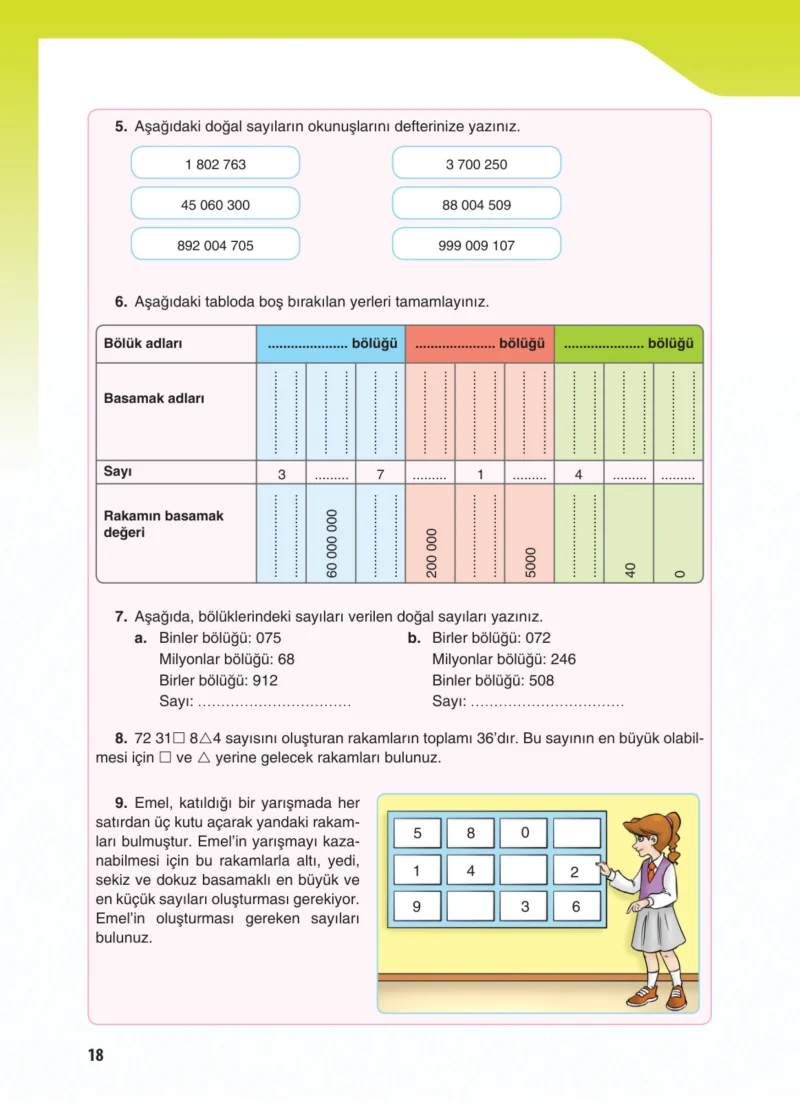 5. Sınıf Matematik Ders Kitabı Cevapları Koza Yayınları Sayfa 18