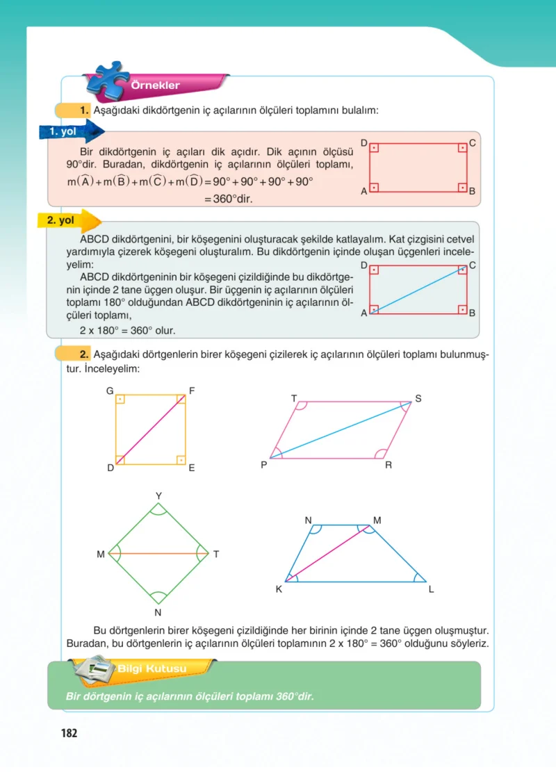 5. Sınıf Matematik Ders Kitabı Cevapları Koza Yayınları Sayfa 182