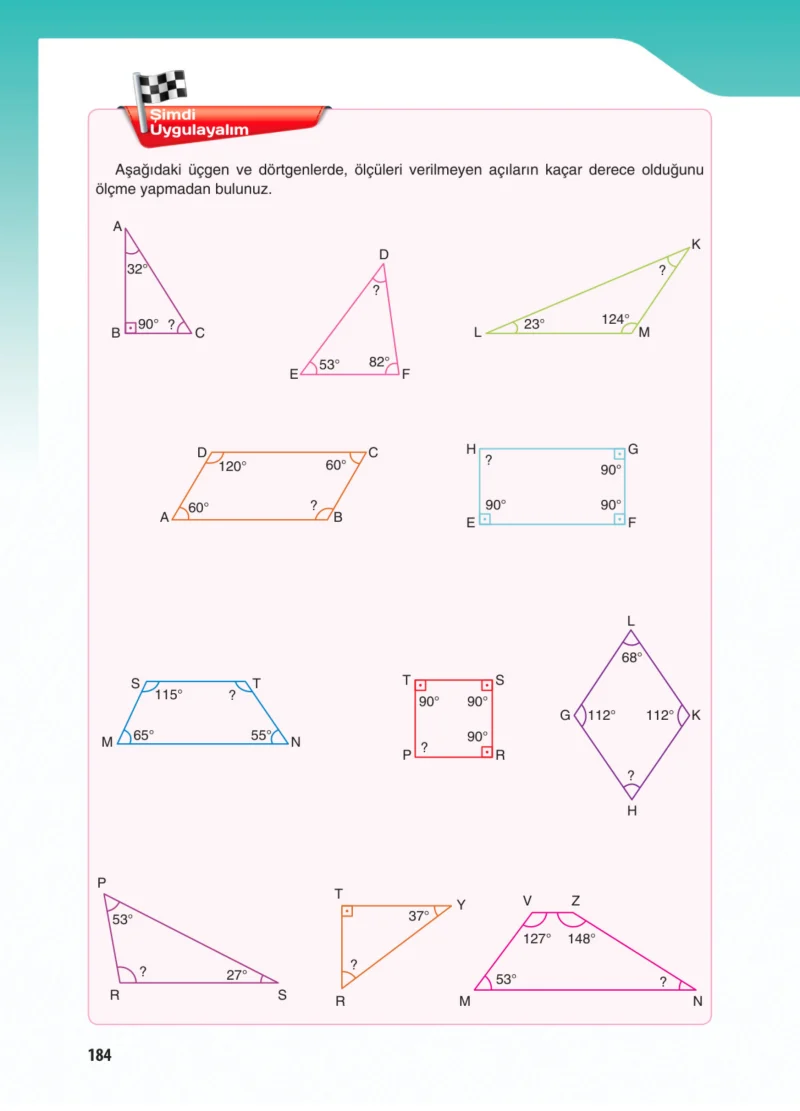5. Sınıf Matematik Ders Kitabı Cevapları Koza Yayınları Sayfa 184