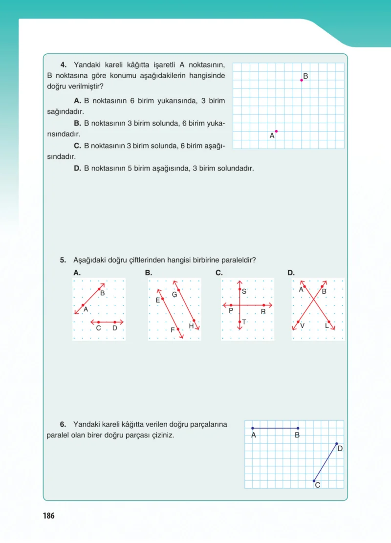 5. Sınıf Matematik Ders Kitabı Cevapları Koza Yayınları Sayfa 186