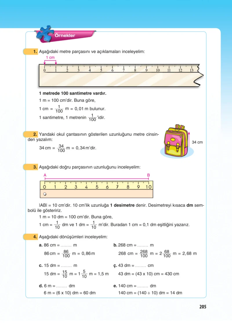 5. Sınıf Matematik Ders Kitabı Cevapları Koza Yayınları Sayfa 205