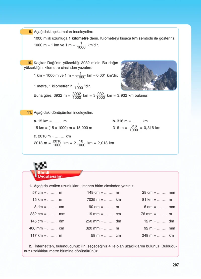 5. Sınıf Matematik Ders Kitabı Cevapları Koza Yayınları Sayfa 207