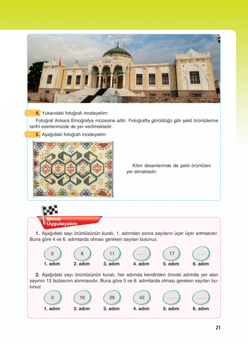5. Sınıf Matematik Ders Kitabı Cevapları Koza Yayınları Sayfa 21