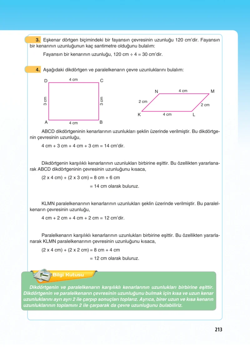 5. Sınıf Matematik Ders Kitabı Cevapları Koza Yayınları Sayfa 213