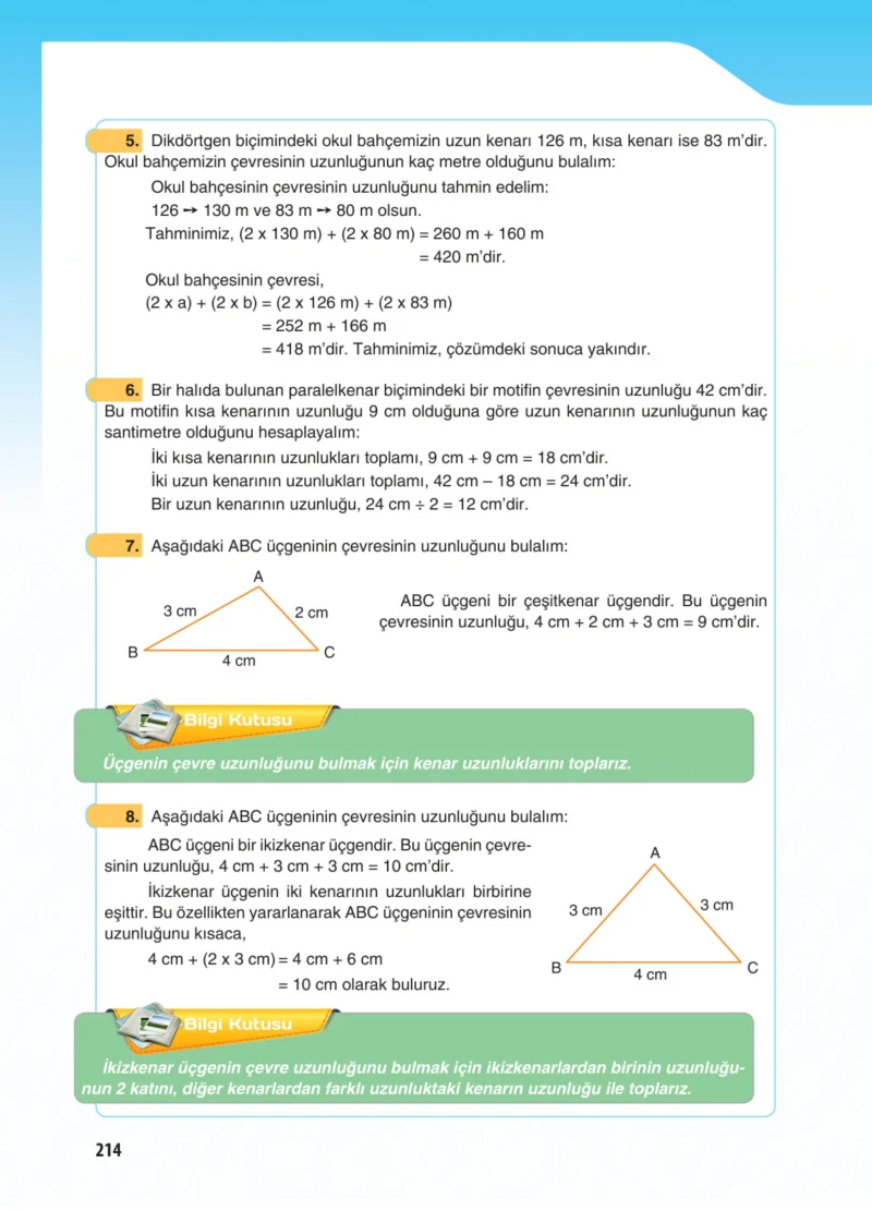5. Sınıf Matematik Ders Kitabı Cevapları Koza Yayınları Sayfa 214