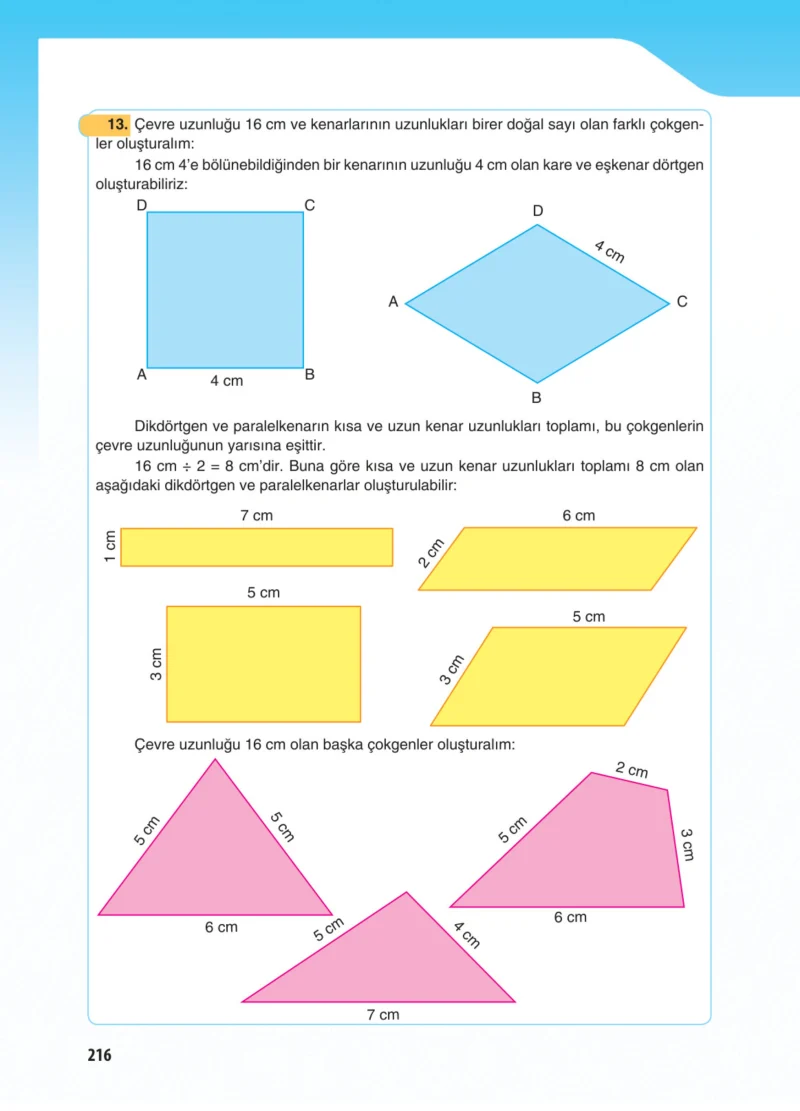 5. Sınıf Matematik Ders Kitabı Cevapları Koza Yayınları Sayfa 216