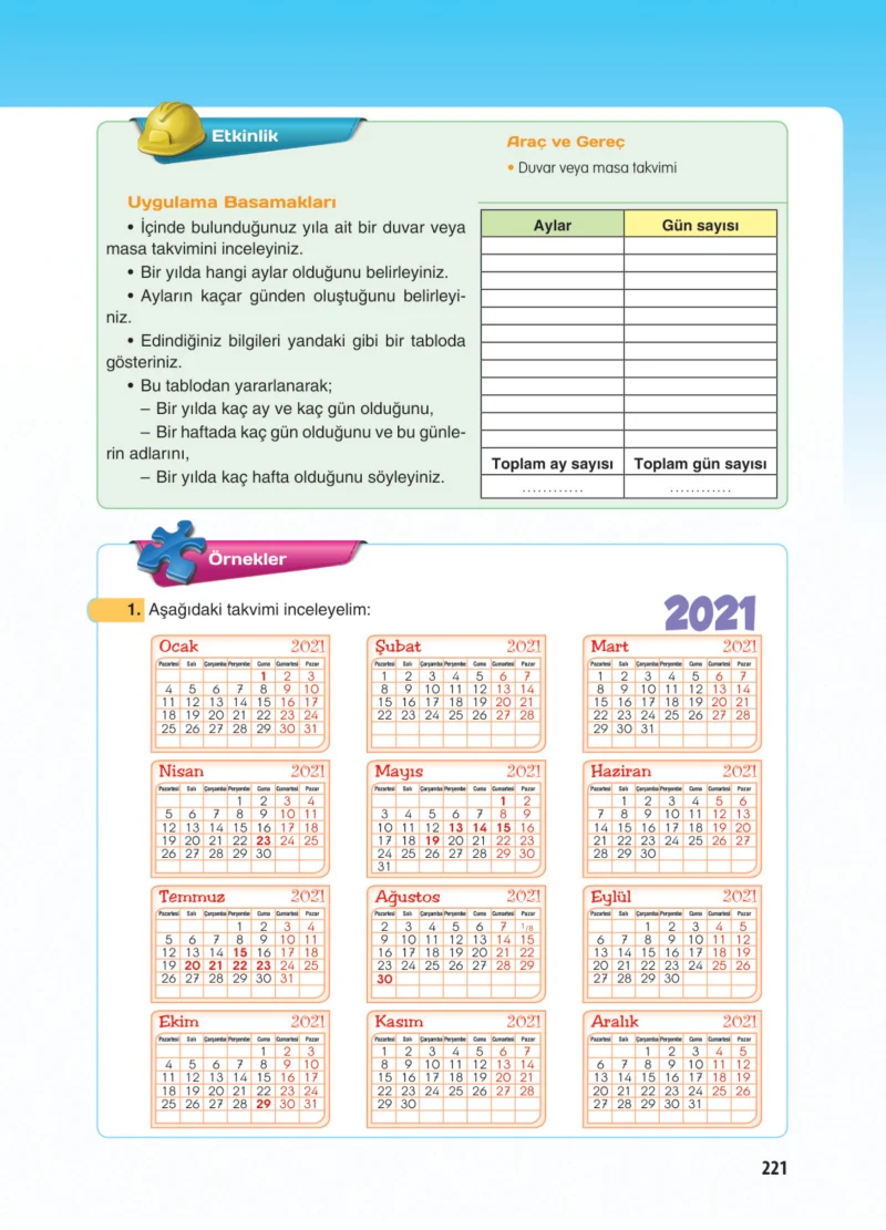 5. Sınıf Matematik Ders Kitabı Cevapları Koza Yayınları Sayfa 221