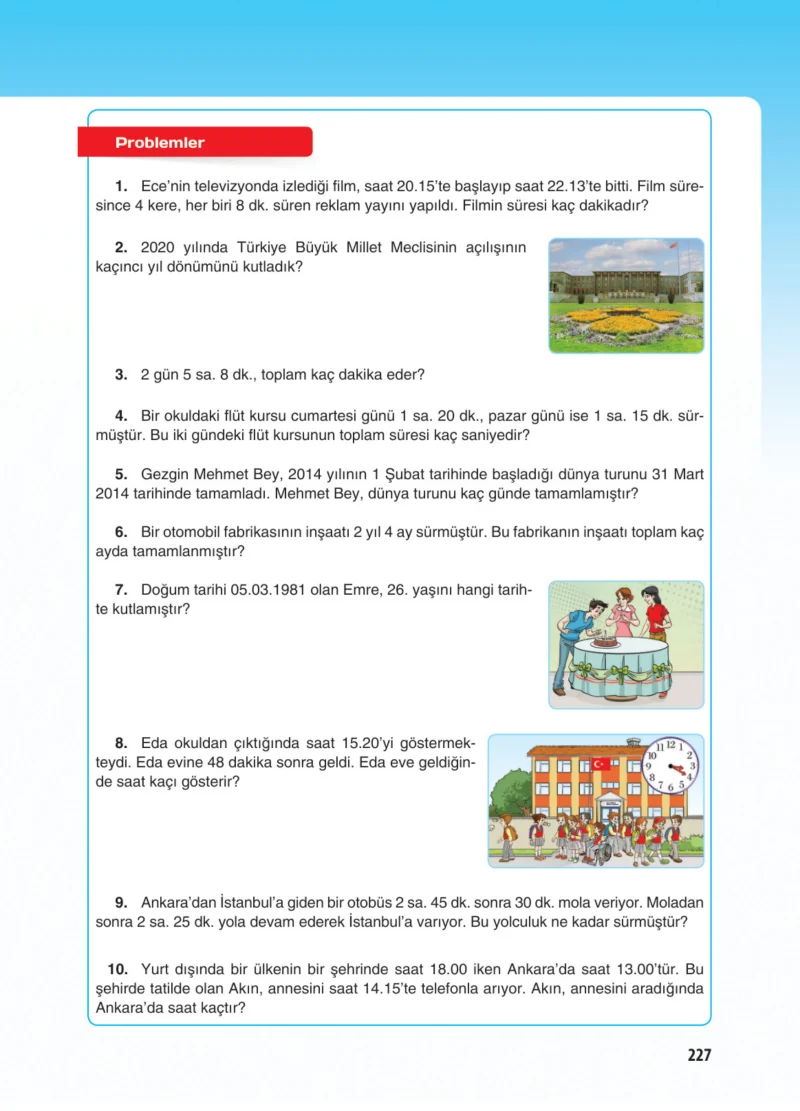 5. Sınıf Matematik Ders Kitabı Cevapları Koza Yayınları Sayfa 227