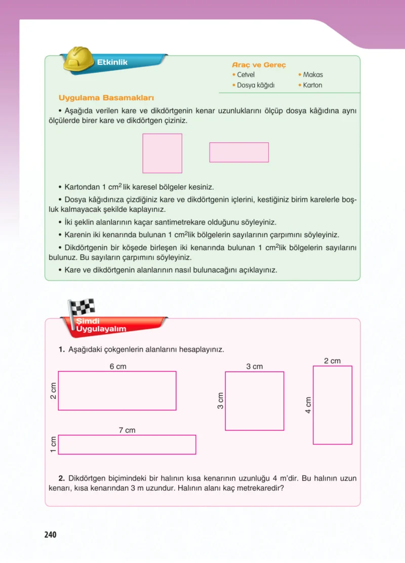 5. Sınıf Matematik Ders Kitabı Cevapları Koza Yayınları Sayfa 240