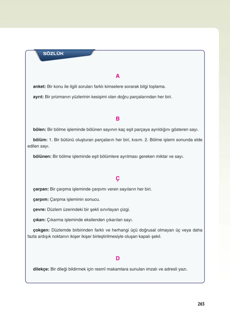5. Sınıf Matematik Ders Kitabı Cevapları Koza Yayınları Sayfa 265