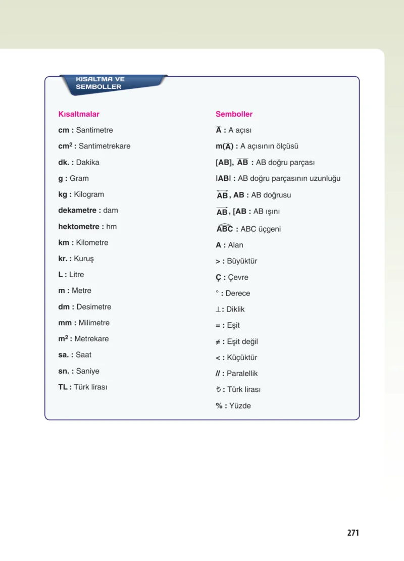 5. Sınıf Matematik Ders Kitabı Cevapları Koza Yayınları Sayfa 271