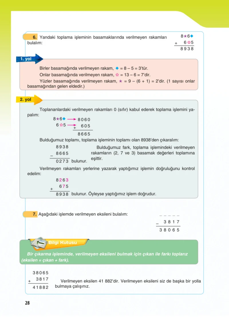 5. Sınıf Matematik Ders Kitabı Cevapları Koza Yayınları Sayfa 28