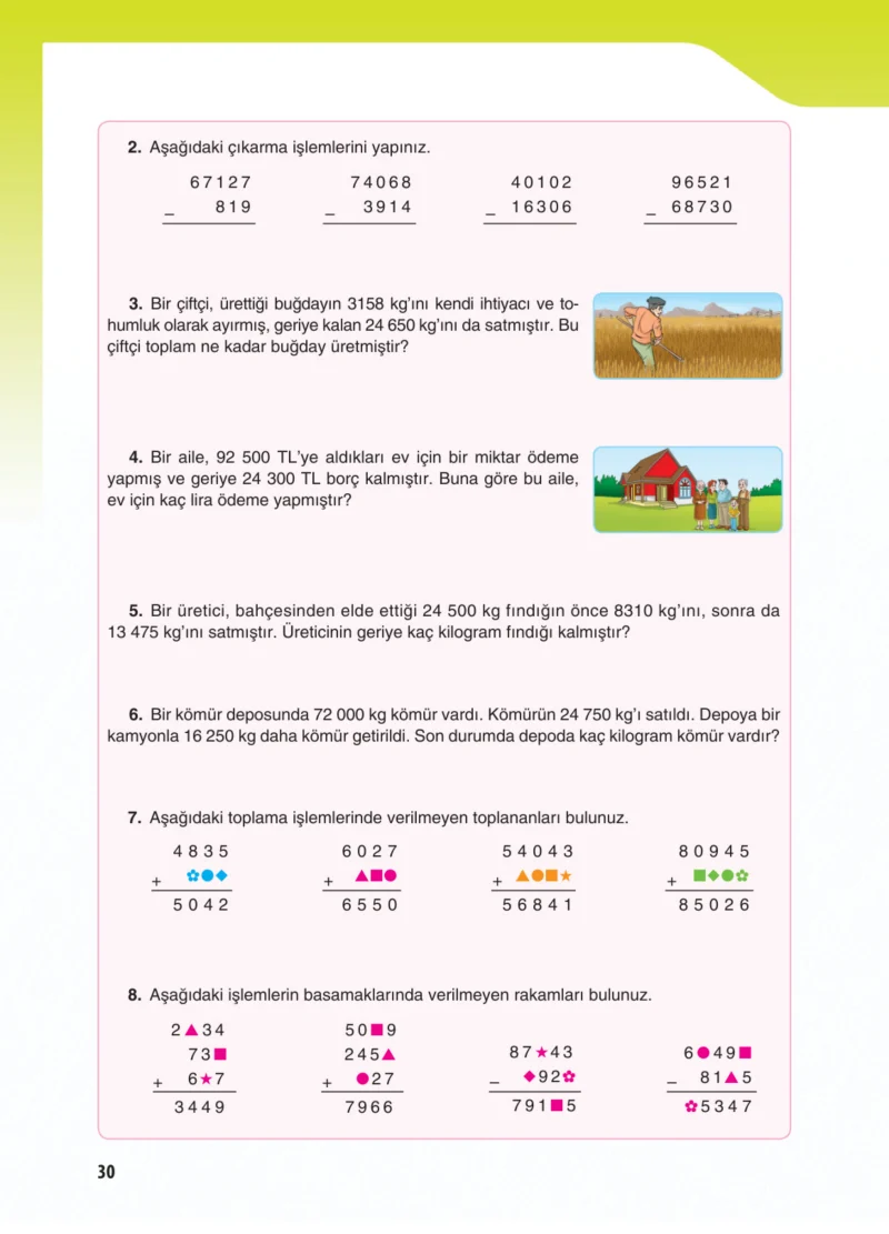 5. Sınıf Matematik Ders Kitabı Cevapları Koza Yayınları Sayfa 30