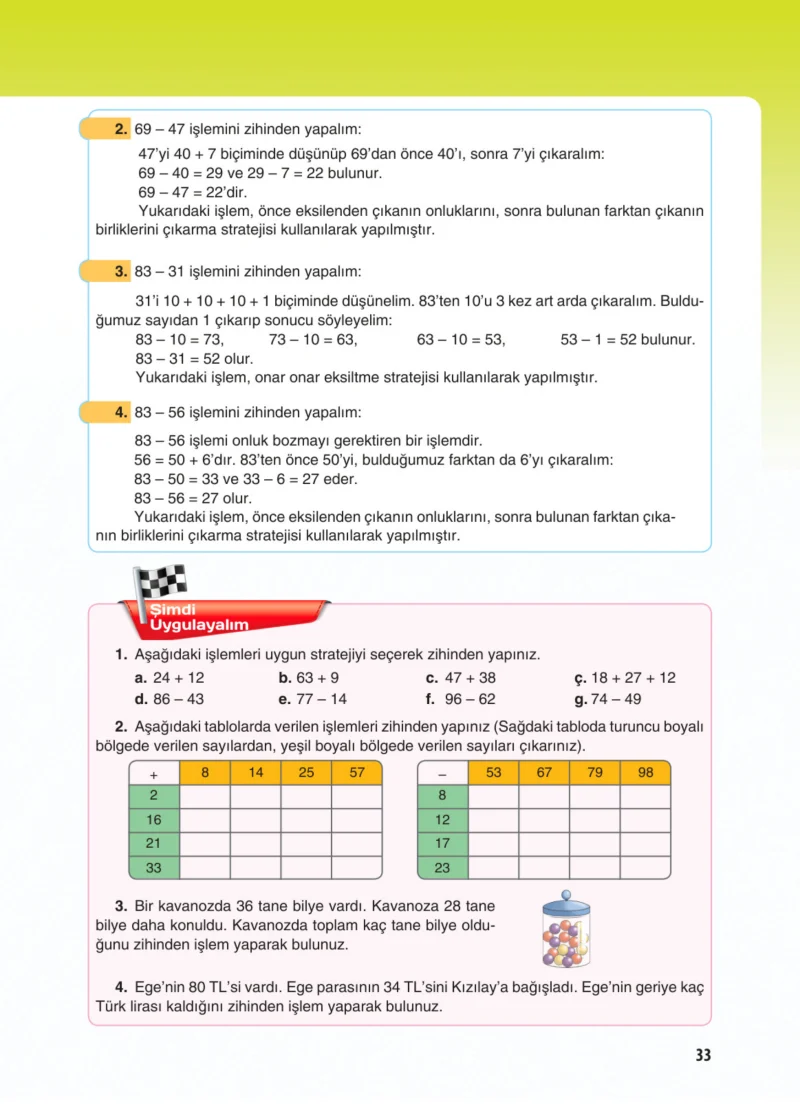 5. Sınıf Matematik Ders Kitabı Cevapları Koza Yayınları Sayfa 33