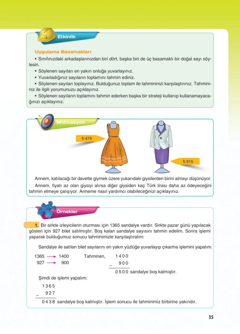 5. Sınıf Matematik Ders Kitabı Cevapları Koza Yayınları Sayfa 35
