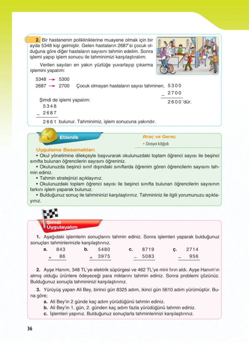 5. Sınıf Matematik Ders Kitabı Cevapları Koza Yayınları Sayfa 36